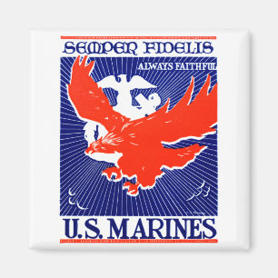 WWII Marine Corps Poster Magnet