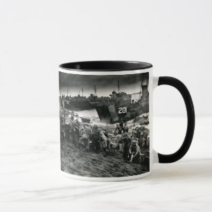 WWII Marines offload Supplies on Iwo Jima Mug