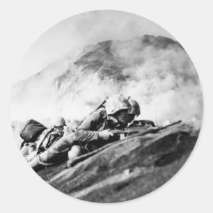 WWII Marines on Iwo Jima Beachhead Classic Round Sticker