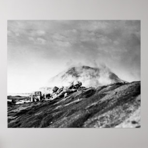 WWII Marines on Iwo Jima Beachhead Poster