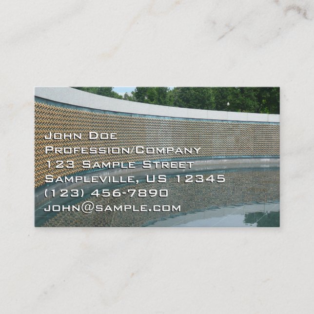 WWII Memorial Freedom Wall in Washington DC Business Card (Front)