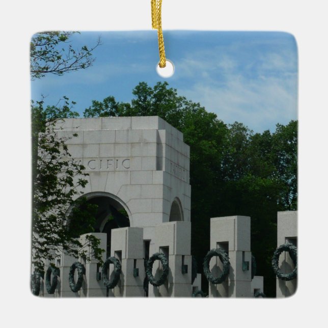 WWII Memorial Wreaths II in Washington DC Ceramic Ornament (Front)