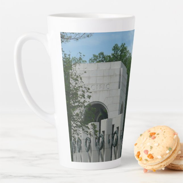 WWII Memorial Wreaths II in Washington DC Latte Mug (In Situ)