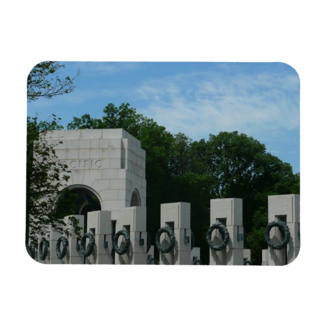 WWII Memorial Wreaths II in Washington DC Magnet (Horizontal)
