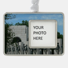 WWII Memorial Wreaths II in Washington DC Silver Plated Framed Ornament
