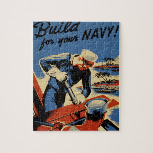 WWII Navy Poster Design Jigsaw Puzzle