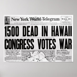 WWII Newspaper Poster