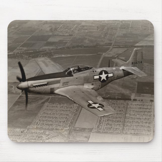 WWII P-51 Mustang in Flight Mouse Pad (Front)
