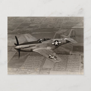 WWII P-51 Mustang in Flight Postcard
