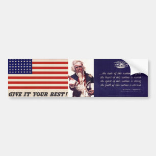 WWII Patriotic Poster Bumper Sticker