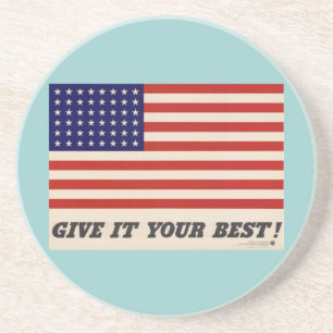 WWII Patriotic Poster Coaster