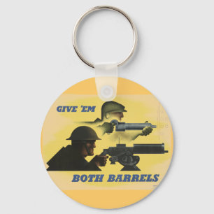 WWII Patriotic Poster Key Ring