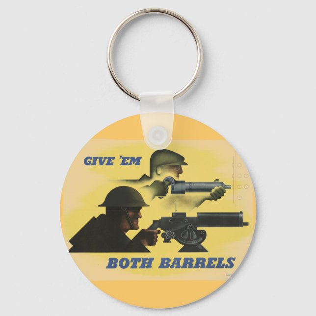 WWII Patriotic Poster Key Ring (Front)