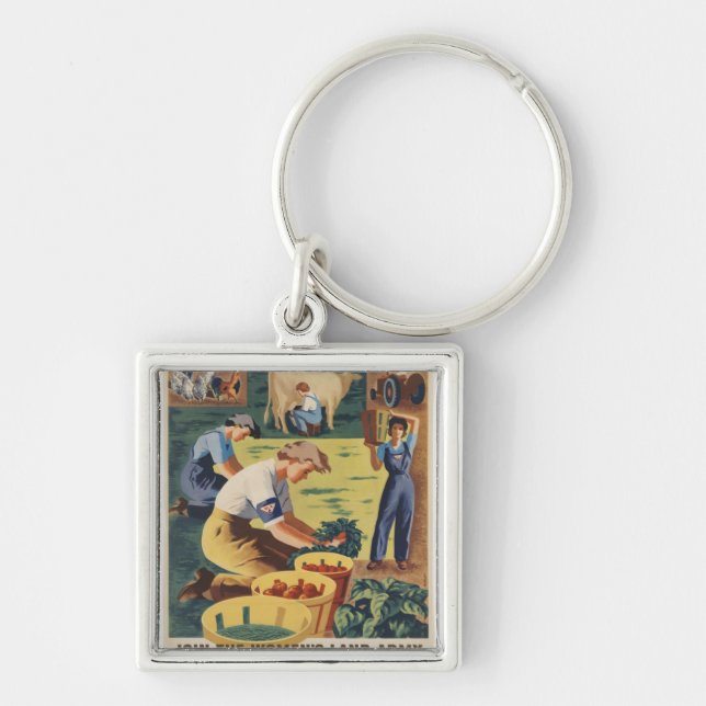 WWII Patriotic Poster Keychain (Front)