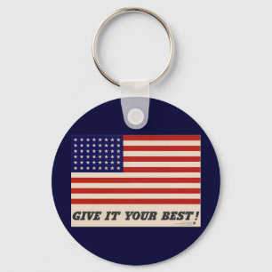 WWII Patriotic Poster Keychain
