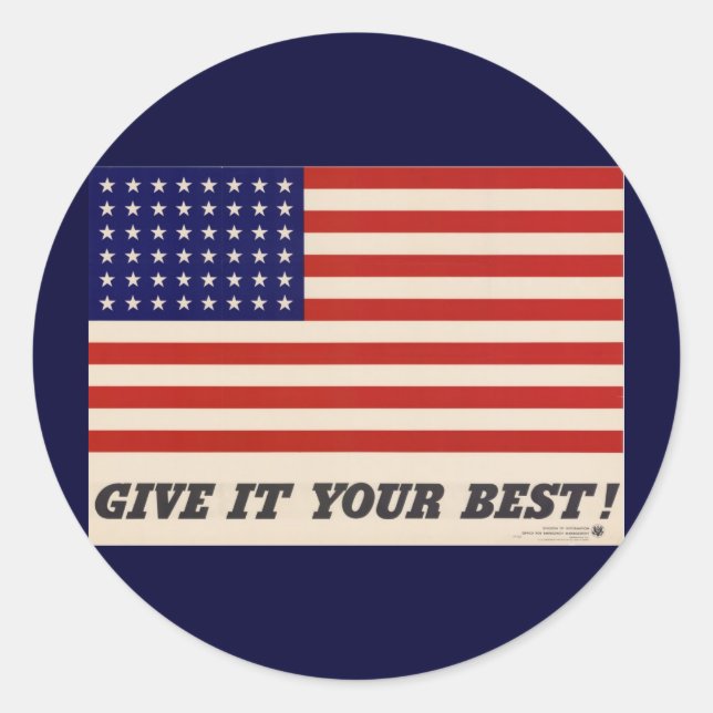 WWII Patriotic Poster Sticker (Front)