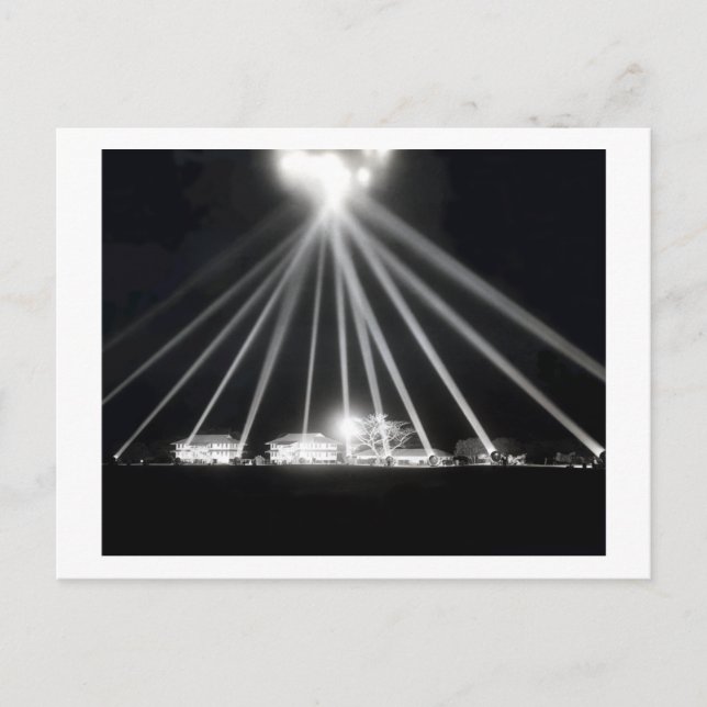 WWII Pearl Harbour Searchlights Postcard (Front)