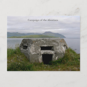 WWII Pillbox on the beach, Dutch Harbour, AK Postcard