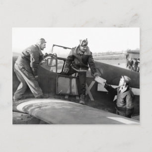 WWII Pilot + Crew of a P-51A Mustang Postcard