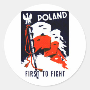 WWII Poland, First to Fight Poster Classic Round Sticker