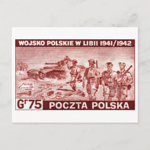 WWII Polish Army in Libya Postcard