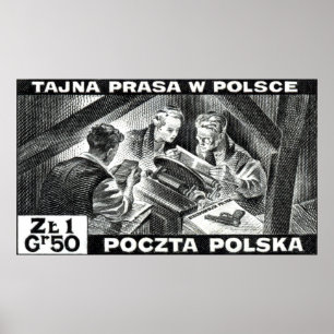 WWII Polish Underground Press Poster