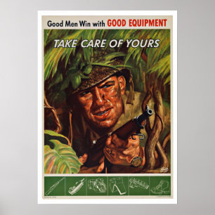 WWII Soldier - Vintage Patriotism Poster
