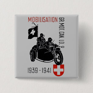 WWII Swiss Recon Motorcycle 15 Cm Square Badge
