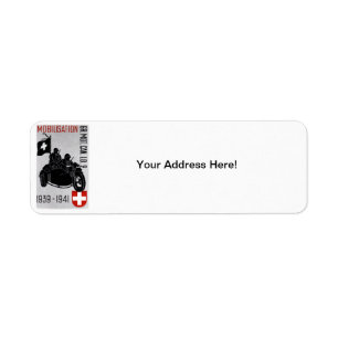 WWII Swiss Recon Motorcycle Return Address Label