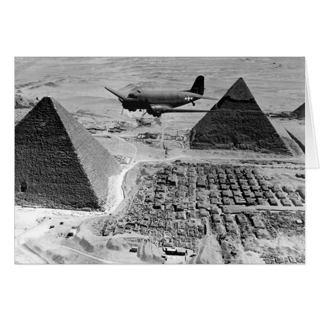 WWII Transport Planes Flying Over Pyramids (Front Horizontal)