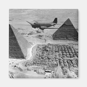WWII Transport Planes Flying Over Pyramids Magnet