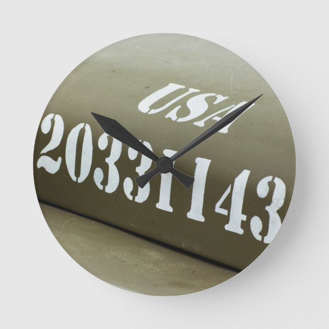 WWII US Army Jeep hood background Round Clock (Front)