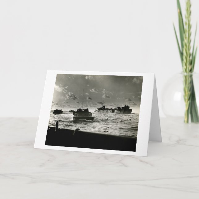 WWII US Marines assault Iwo Jima Card (Front)