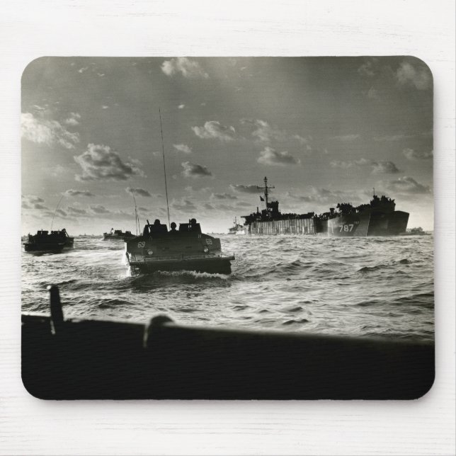 WWII US Marines assault Iwo Jima Mouse Pad (Front)
