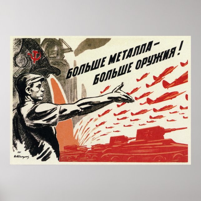 WWII USSR Soviet Propaganda 1942 Poster (Front)