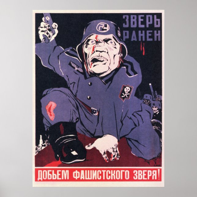 WWII USSR Soviet Propaganda 1943 Poster (Front)