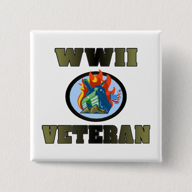 WWII Veteran 15 Cm Square Badge (Front)