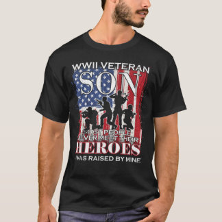 Wwii Veteran Son Proud Dad Mum Us Flag T-ShirtWWII T-Shirt