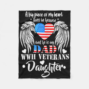 Wwii Veterans Daughter Gift Dad Remembrance Vetera Fleece Blanket