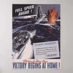 WWII Victory Begins At Home! Poster
