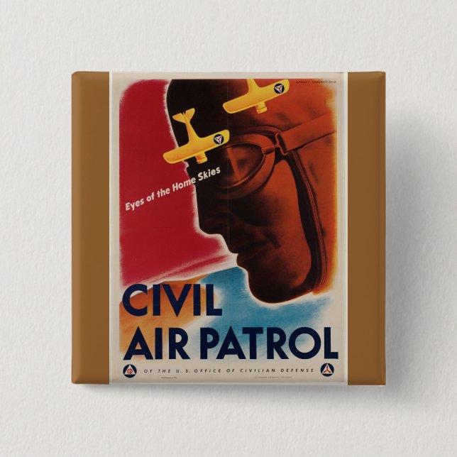 WWII Vintage Poster 15 Cm Square Badge (Front)