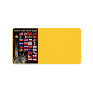 WWII Vintage Poster Address Label