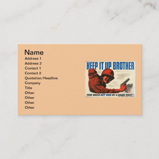 WWII Vintage Poster Business Card (Front)