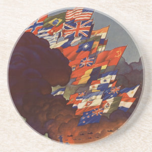 WWII Vintage Poster Coaster