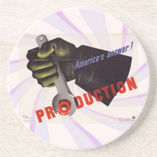 WWII Vintage Poster Coaster (Front)