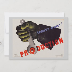 WWII Vintage Poster Invitation