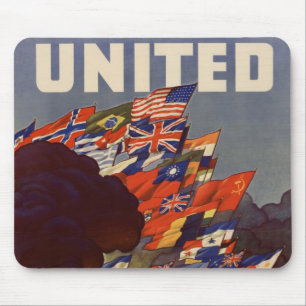 WWII Vintage Poster Mouse Pad
