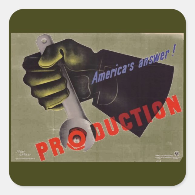 WWII Vintage Poster Sticker (Front)