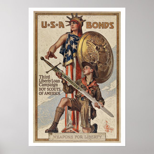 WWII War Bonds - Vintage Patriotism Poster (Front)