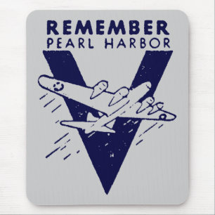 WWII White Remember Pearl Harbour Mouse Pad